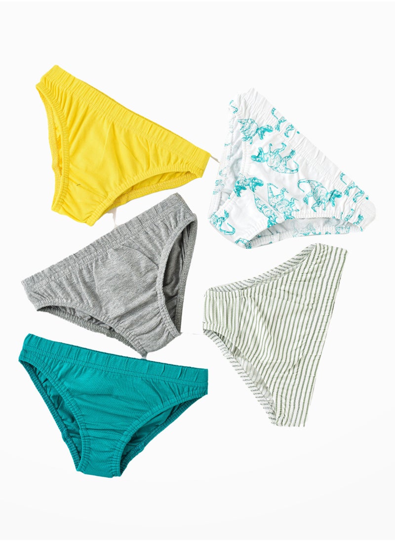 JAM 5 Pack Boys Briefs 95% Cotton 5% Elastane, Soft and Comfortable Underwear for Boys  - Image 1