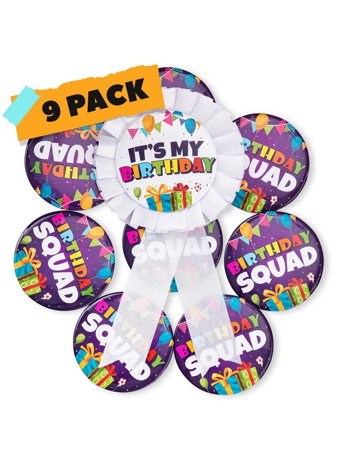 CORRURE 9pcs Birthday Button Pins 2.35" - Party Birthday Pins for the Whole Birthday Squad - Unisex Pinback Badge Crew Favors Supplies for 18th, 21st, 25th, 30th Birthday, Adults, Kids, Men or Women - pzsku/Z5CC28356C283400CD5B0Z/45/_/1741329773/15810d0e-31e9-4e56-bbb7-3324ac19856a