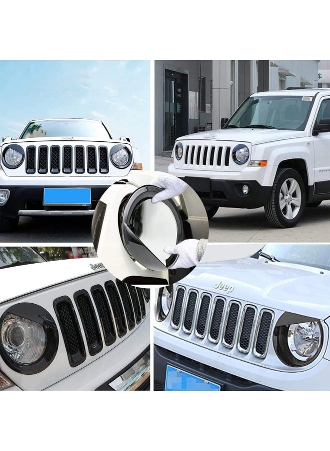 Bolaxin Bolaxin for Jeep Accessories Bezels Front Light Headlight Angry Bird Style Trim Cover  - Image 5