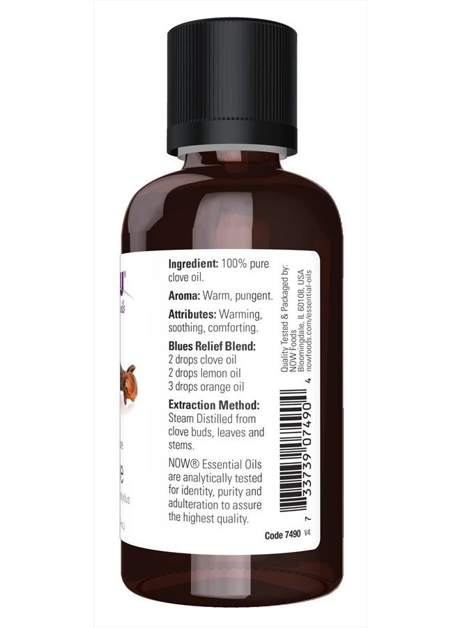 now Essential Oils, Clove Oil, Balancing Aromatherapy Scent, Steam Distilled, 100% Pure, Vegan, Child Resistant Cap, 2-Ounce - Image 3