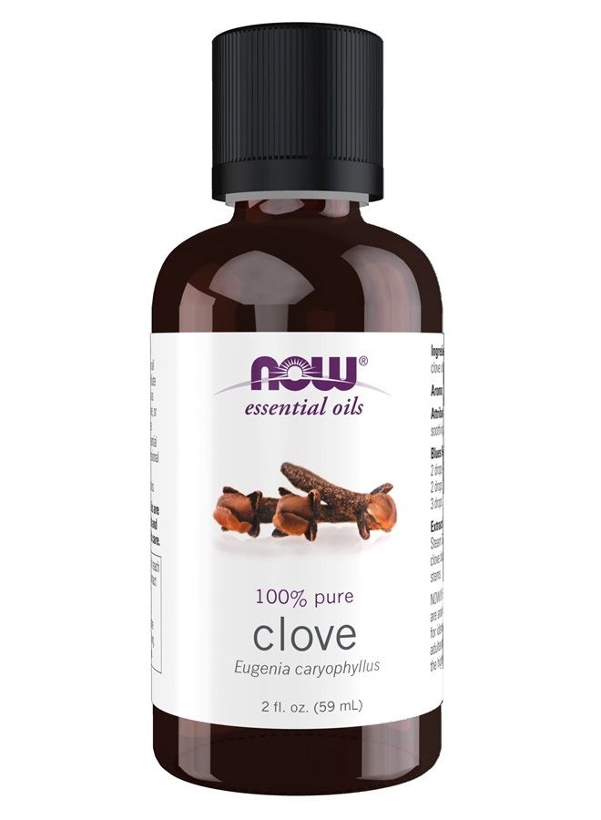 now Essential Oils, Clove Oil, Balancing Aromatherapy Scent, Steam Distilled, 100% Pure, Vegan, Child Resistant Cap, 2-Ounce - Image 1