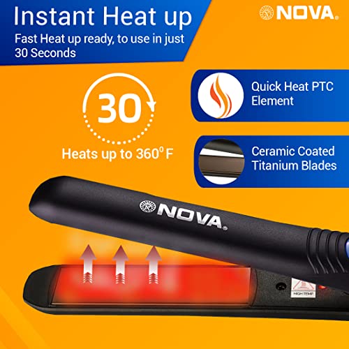 Nova NHS 841 Selfie Hair Straightener for Women (Blue) - Image 2
