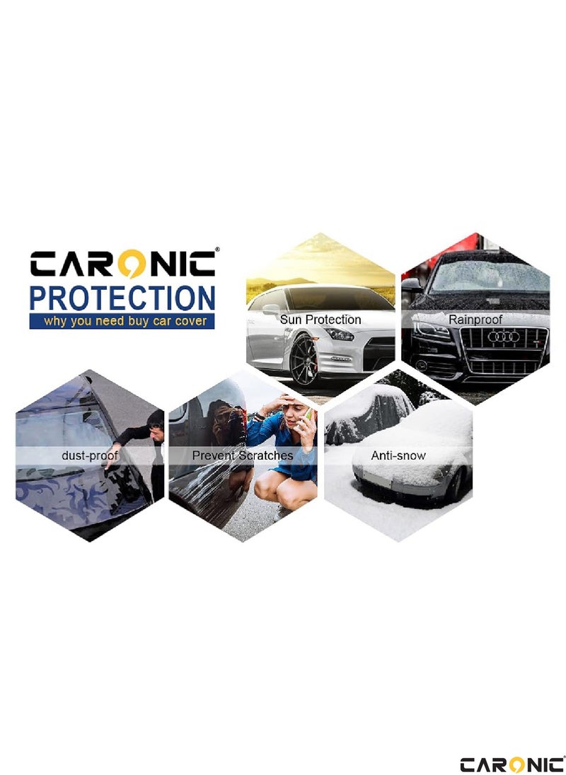 CARONIC - Car Cover for Land Cruiser All Weather Waterproof Dustproof Full Covers PVC & Cotton Fabric Tight Taffeta smooth Non-Abrasive (4X4, LC, 193''X 78''X 75'') - Image 1