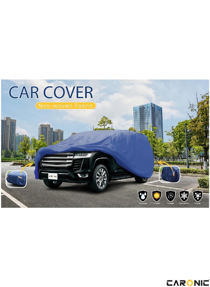 CARONIC - Car Cover for Land Cruiser All Weather Waterproof Dustproof Full Covers PVC & Cotton Fabric Tight Taffeta smooth Non-Abrasive (4X4, LC, 193''X 78''X 75'') - Image 1