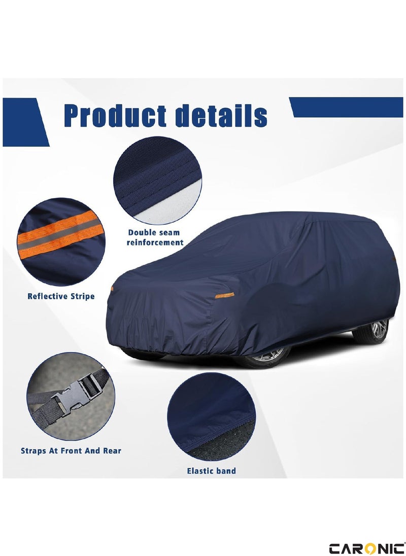 CARONIC - Car Cover for Land Cruiser All Weather Waterproof Dustproof Full Covers PVC & Cotton Fabric Tight Taffeta smooth Non-Abrasive (4X4, LC, 193''X 78''X 75'') - Image 1