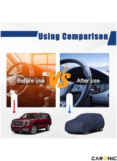 CARONIC Car Cover for Land Cruiser All Weather Waterproof Dustproof Full Covers PVC & Cotton Fabric Tight Taffeta smooth Non-Abrasive (4X4, LC, 193''X 78''X 75'')  - Image 5