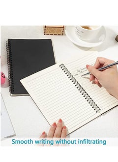 Tanyaz 4Pack Of A5 Spiral Notebooks, Regular Diary Notebooks, Soft Cover Notebooks, 50 Sheets, 100 Pages, Lined Paper, 5 Inches X 8 Inches, Suitable For Office And School Supplies(2 pcs green+2 pcs black)  - Image 5