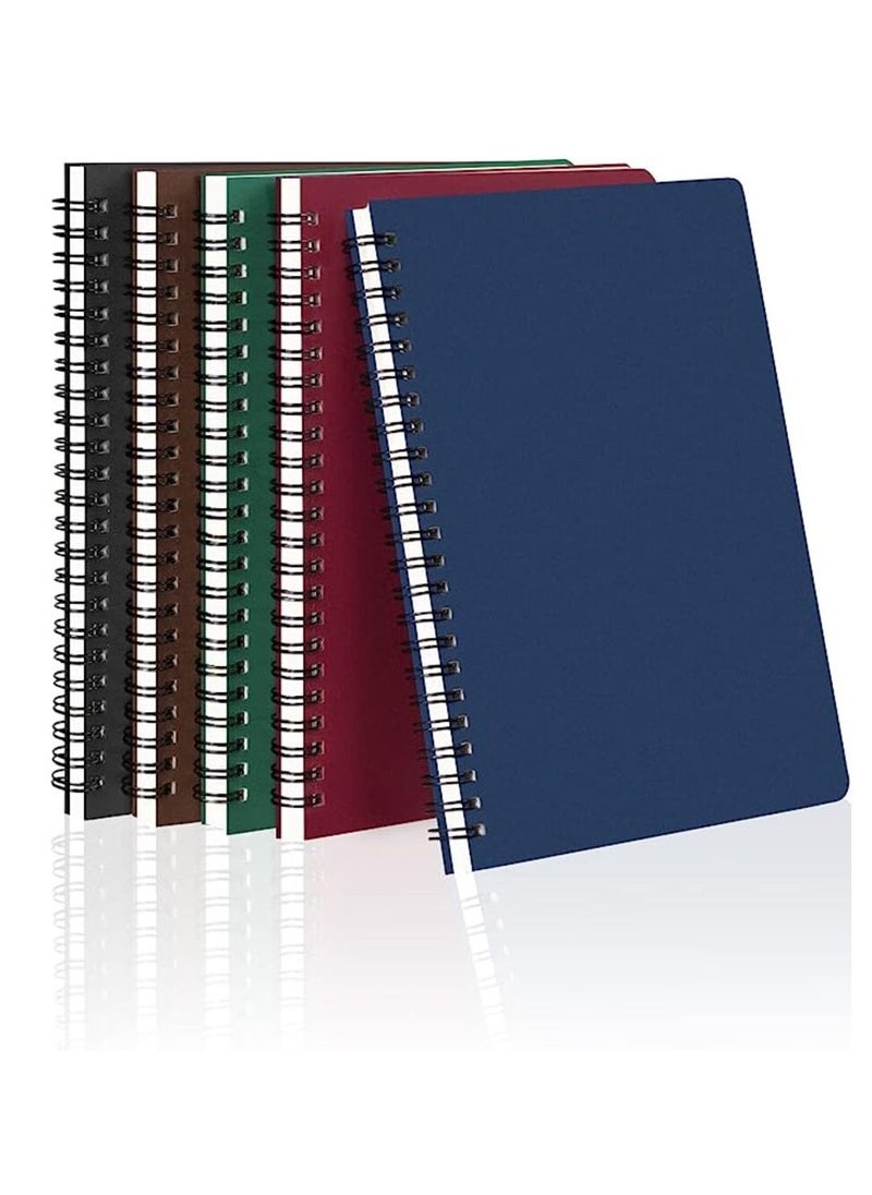 Tanyaz 4Pack Of A5 Spiral Notebooks, Regular Diary Notebooks, Soft Cover Notebooks, 50 Sheets, 100 Pages, Lined Paper, 5 Inches X 8 Inches, Suitable For Office And School Supplies(2 pcs green+2 pcs black)  - Image 1