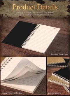 Tanyaz 4Pack Of A5 Spiral Notebooks, Regular Diary Notebooks, Soft Cover Notebooks, 50 Sheets, 100 Pages, Lined Paper, 5 Inches X 8 Inches, Suitable For Office And School Supplies(2 pcs green+2 pcs black)  - Image 3
