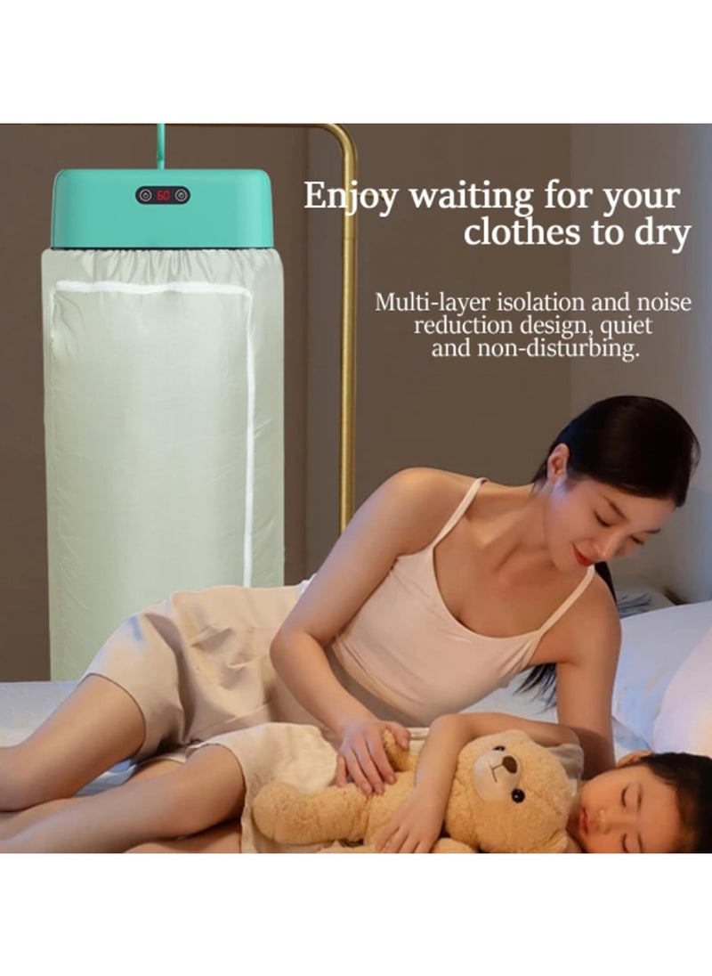 DubaiGallery Portable Clothes Dryer, Convenient Compact Mini Laundry Dryers with Remote Control/Dryer Bag/1-8 Hours Timing/2-Speed Adjustment,Foldable Small Electric Dryer Machine, for Travel, Apartment, RV, Dorm  - Image 1