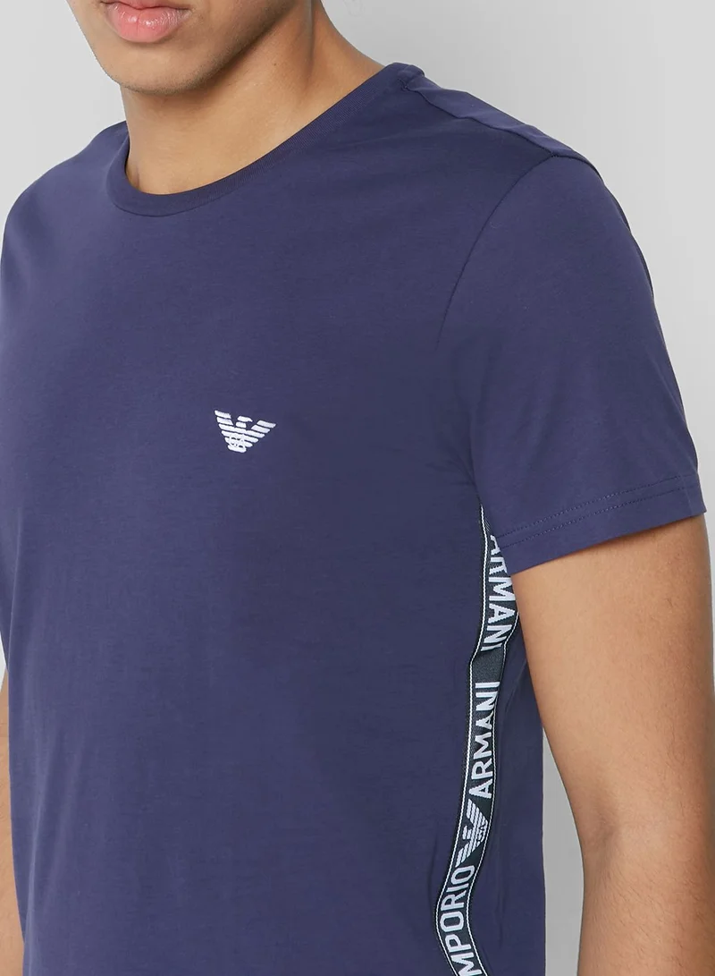 EMPORIO ARMANI Side Logo Tape Crew Neck T-Shirt