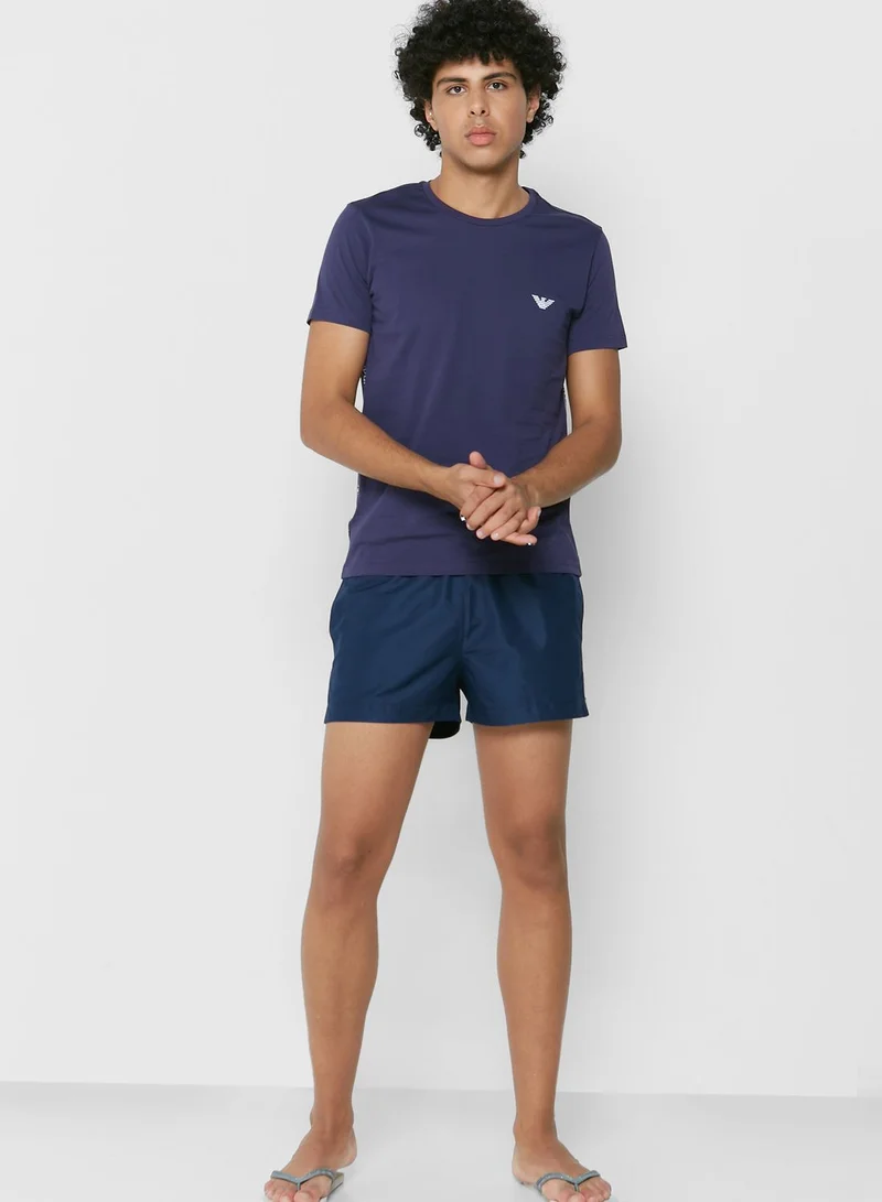 EMPORIO ARMANI Side Logo Tape Crew Neck T-Shirt