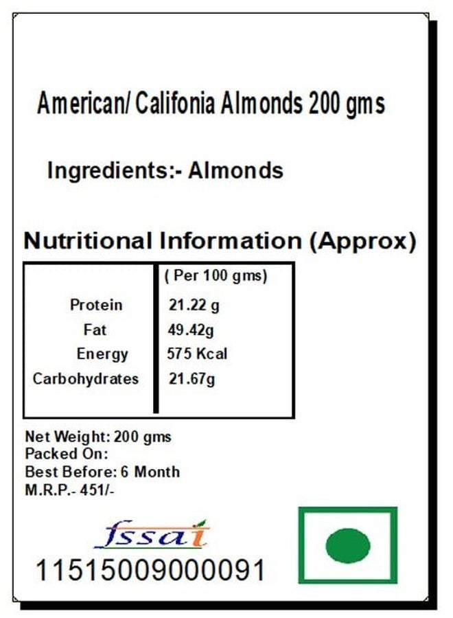 Jaiccha Ghasitaram Rakhi Gifts for Brothers Rakhi Dryfruits - American/ Califonia Almonds 200 GMS in Brown Paper Pouch with Rudraksh Rakhi - Image 2
