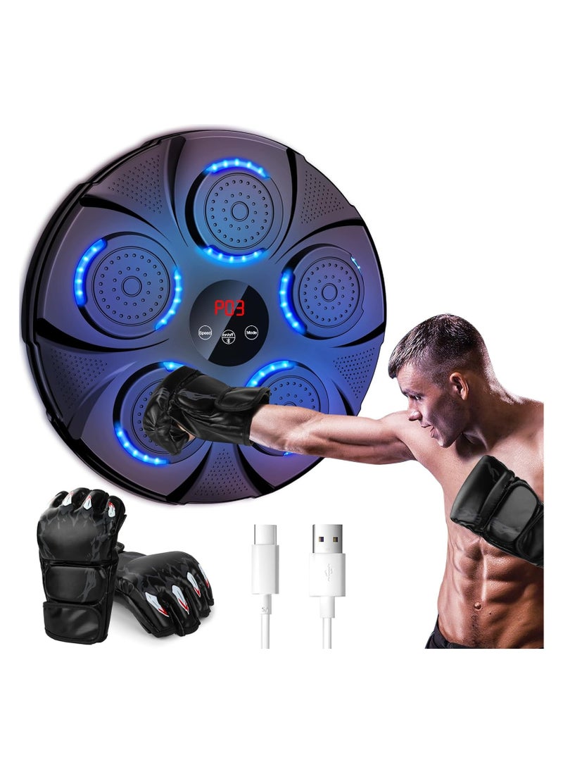 FARROBIZZ Music Boxing Machine, LED Music Boxing Machine, Wall Mounted Boxing Target, Supports Bluetooth, 9 Speed Modes and Counting Mode for AdMusic Boxing Machine, LED Music Boxing Machine, Wall Mounted Boxing Target, Supports Bluetooth, 9 Speed Modes and Counting Mode for Adults and Children Exerciseults and Children Exercise  - Image 1