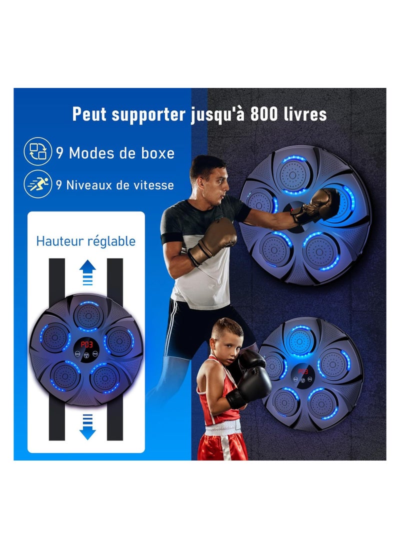 FARROBIZZ Music Boxing Machine, LED Music Boxing Machine, Wall Mounted Boxing Target, Supports Bluetooth, 9 Speed Modes and Counting Mode for AdMusic Boxing Machine, LED Music Boxing Machine, Wall Mounted Boxing Target, Supports Bluetooth, 9 Speed Modes and Counting Mode for Adults and Children Exerciseults and Children Exercise  - Image 2