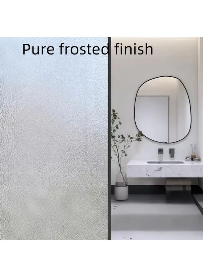 Black Diagonal Grid Frosted Window Film Glittery Self-Adhesive Privacy 23.62x78.74in - Image 1