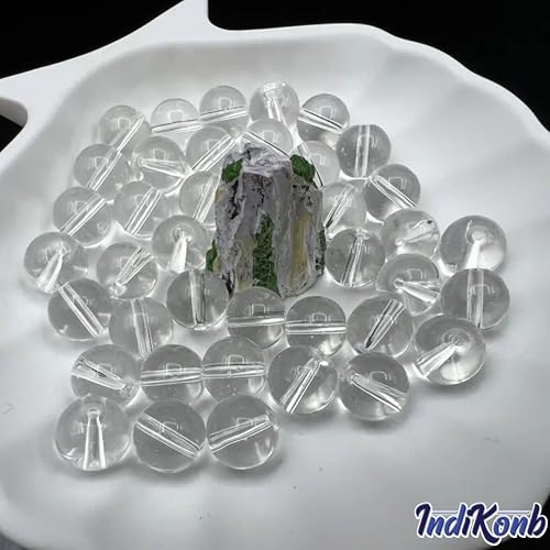 INDIKONB Glass Crystal Beads Set – Fancy Transparent White Crystalline Glass Beads for Bracelet, Earring, Necklace Making & Craft Work - Image 3