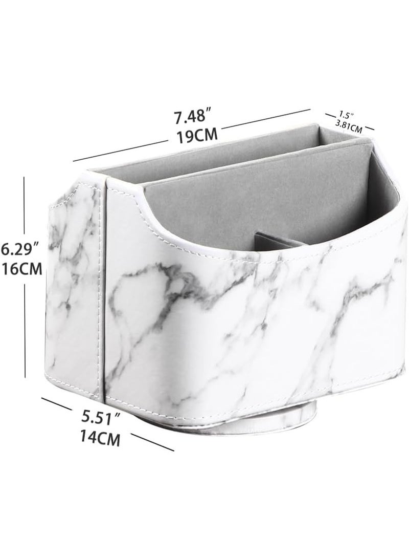 سوفام جلود 360° جهاز تحكم عن بعد قابل للدوران، حامل جهاز التحكم عن بعد نايتستوند كاديلاك، مكتب لوازم المنظّم المكتبي، صندوق التخزين الدوار للقلم، البريد، الهاتف، دي في دي، بلو راي، مشغل الوسائط، جهاز التحكم في المدفأة - Image 2