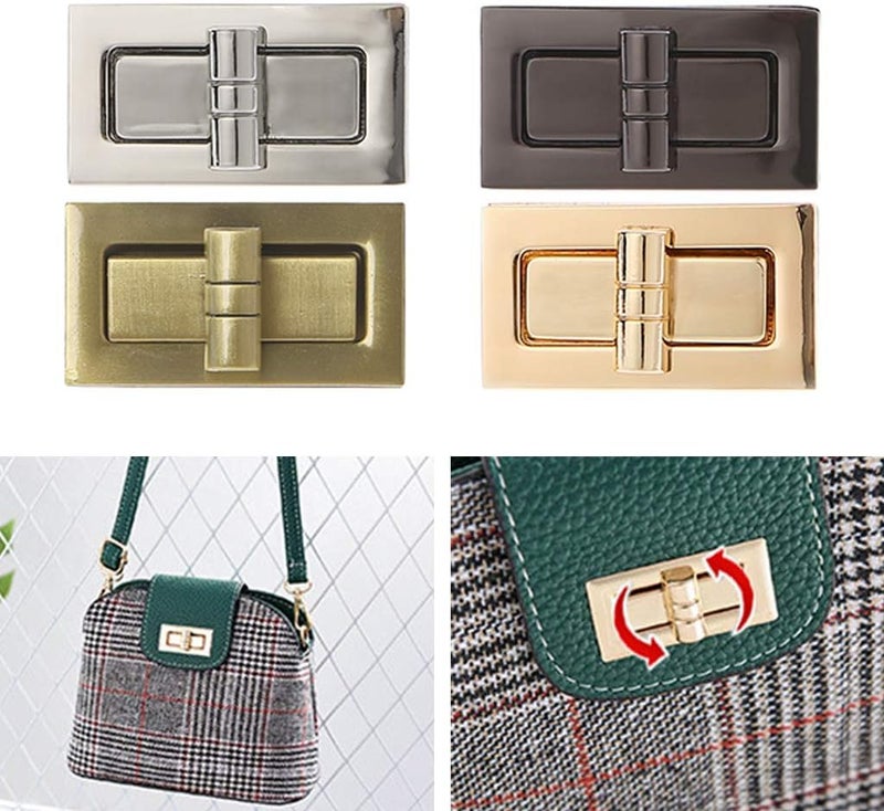 Metal Rectangle Shape Clasp Turn Locks Twist Lock DIY Handbag Shoulder Bag Closure Purse Making Supplies - Image 3