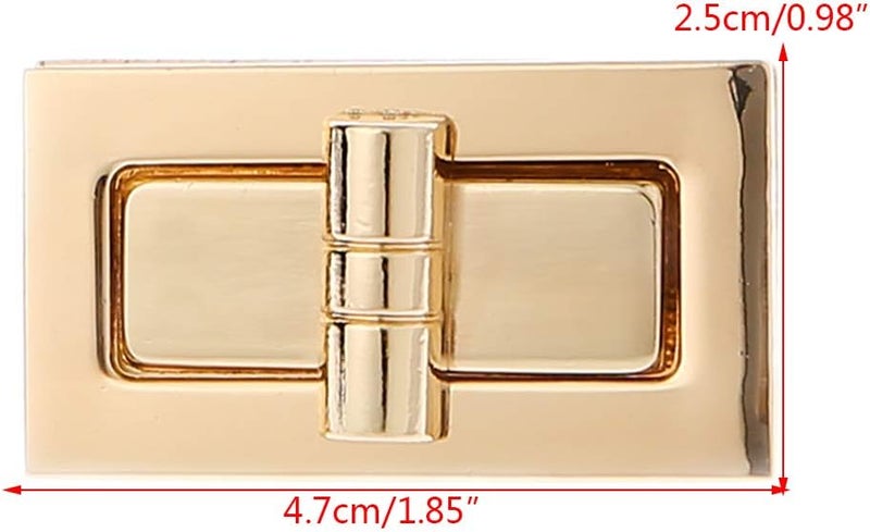 Metal Rectangle Shape Clasp Turn Locks Twist Lock DIY Handbag Shoulder Bag Closure Purse Making Supplies - Image 2