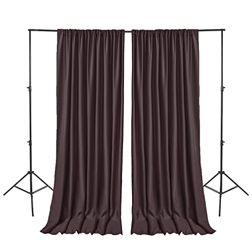 Hiasan Hiasan Brown Backdrop Curtains for Parties, Polyester Photography Backdrop Drapes for Family Gatherings, Wedding  - Image 2