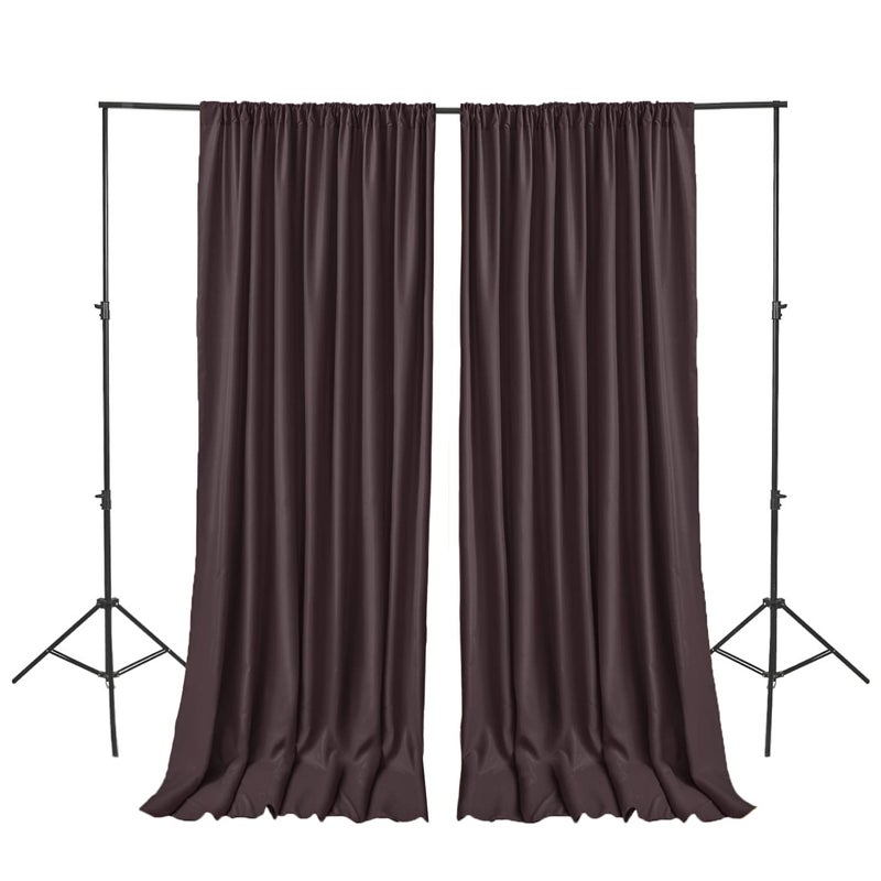 Hiasan Hiasan Brown Backdrop Curtains for Parties, Polyester Photography Backdrop Drapes for Family Gatherings, Wedding  - Image 1