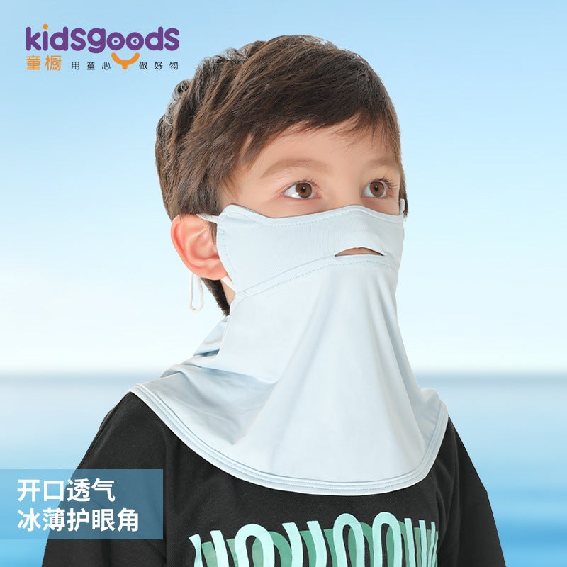 Summer Children'S Ice Silk Sunscreen Mask Eye Corner Shade Uv-Proof Dew Nose Shawl Face Mask Xrtj03 - Image 2