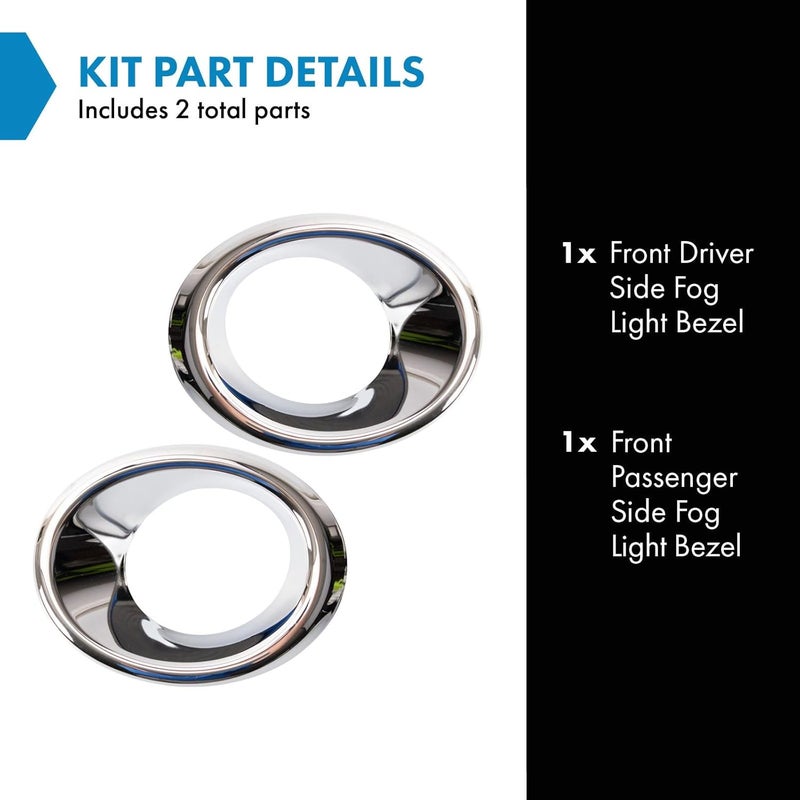 TRQ Fog Light Bezel Set for 2013-2016 Nissan Pathfinder - Image 2