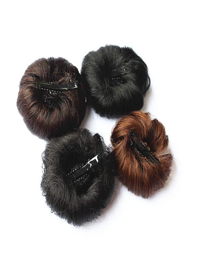 Teensery 2 Pcs Synthetic Fiber Hair Bun with Alligator Clip Hair Extension Chignon Donut Bun Short Ponytail Wig Hairpiece for Baby Girls, Small Size (Natural Black) - Image 3