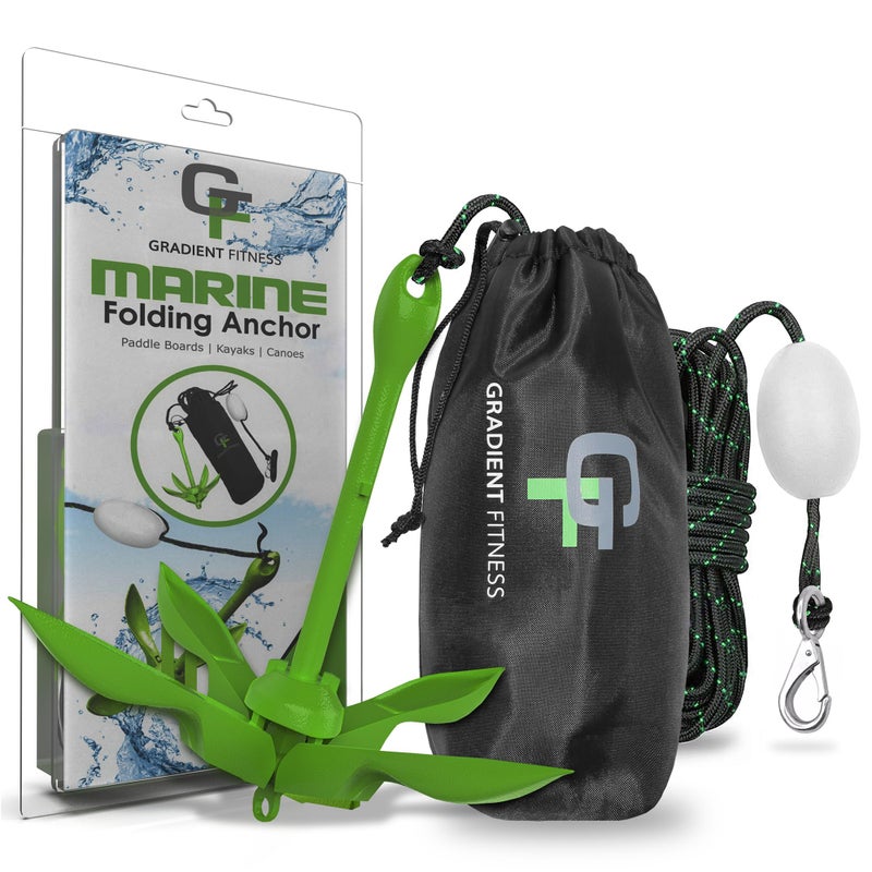 Gradient Fitness Gradient Fitness Marine Anchor, 3.5 lb Folding Anchor, Grapnel Kayak Anchor Kit Also for, Canoes, Paddle Boards (SUP), Jet Ski Anchor (3.5 lbs)… - Image 1
