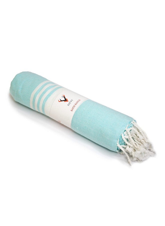 PATVY Bath Towels| Light Weight Turkish Style Bath Towels for Men Large Size Cotton|75 x 150cm Quick Absorption &Faster Drying Bath Towel for Women| 100% Cotton (Pack of 1, Water Green) - Image 1