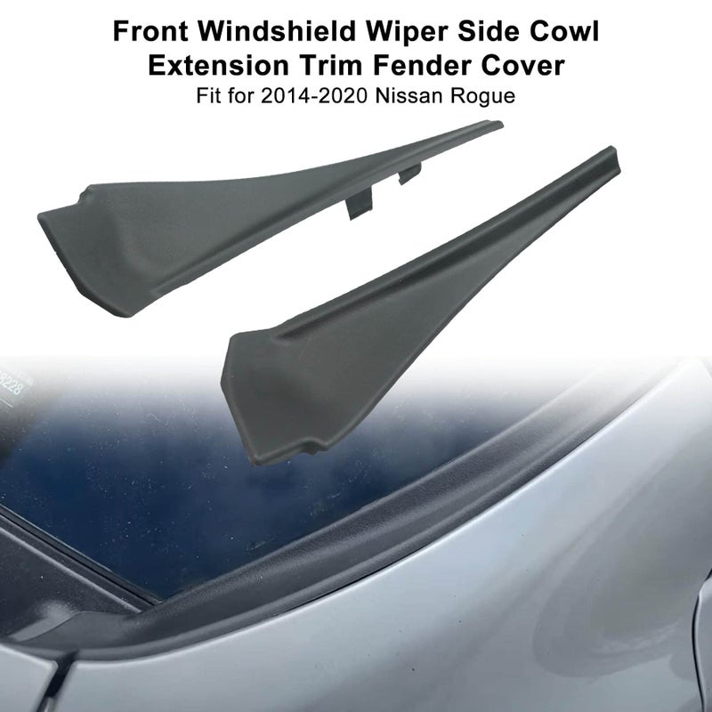 Generic LANDSIN Left Right Front Windshield Wiper Side Cowl Extension Trim Fender Cover Fit for Nissan Rogue 2014-2020 66895-4CL0A 66895-4BA1A 66894-4CL0A 66894-4BA1A 1Pair  - Image 2