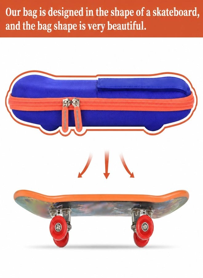 casmilee Finger Skateboard Case for TECH DECK Fingerboard Ultra DLX 14 Pack, Element Collectible Mini Skateboards Holder, Kids Toy Storage for Sticker Sheets, Wheels, Tool, Screws and Nut- Box Only, Blue - Image 3