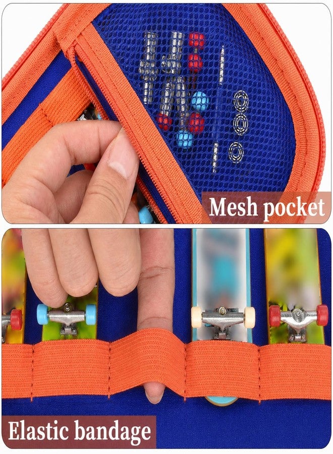casmilee Finger Skateboard Case for TECH DECK Fingerboard Ultra DLX 14 Pack, Element Collectible Mini Skateboards Holder, Kids Toy Storage for Sticker Sheets, Wheels, Tool, Screws and Nut- Box Only, Blue - Image 4