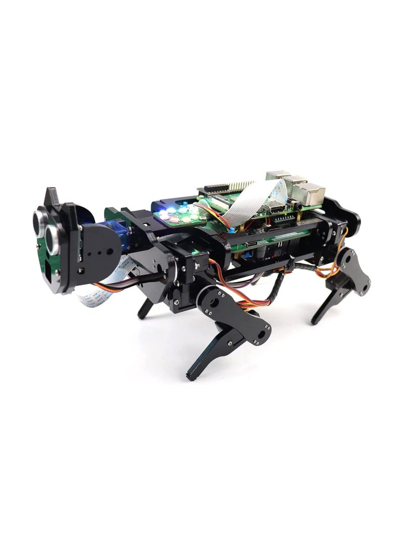 FREENOVE FREENOVE Robot Dog Kit for Raspberry Pi 4 B 3 B+ B A+, Walking, Self Balancing, Ball Tracing, Face Recognition, Ultrasonic Ranging, Camera Servo (Raspberry Pi NOT Included)  - Image 1