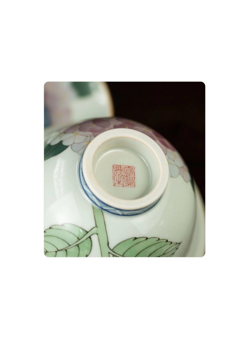 1-Piece Chinese Old Porcelain Blue and White Bowl Tea Set,Chinese Tea Bowl with Cover and Tray,Chinese Traditional Handicraft Ceramic Tea Set  - Image 4