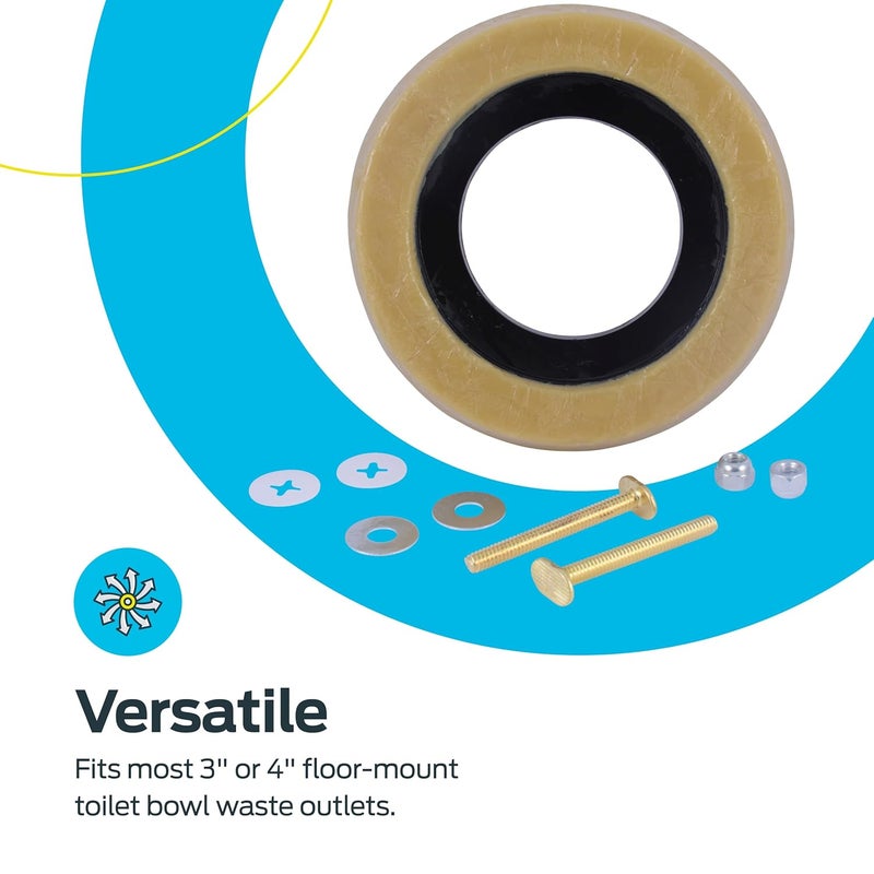 EZFLO Eastman 40007 Toilet Bowl Wax Ring Set, 4 inch x 3 inch - Image 5