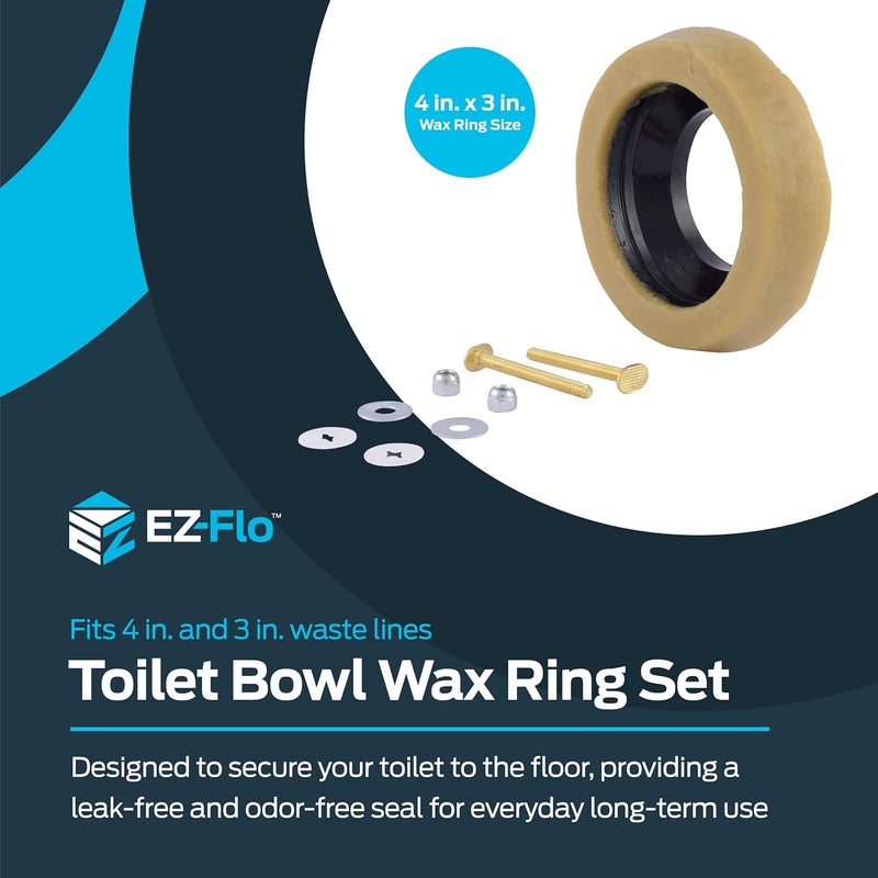 EZFLO Eastman 40007 Toilet Bowl Wax Ring Set, 4 inch x 3 inch - Image 2