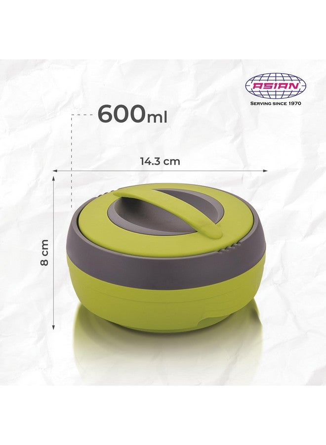 Asian Cosmos Inner Steel Casserole, 600 ml, Green|PU Insulated| BPA Free | Odour Proof| Food Grade | Easy to Carry | Easy to Store | Ideal for Chapatti | Roti | Serving Casserole - Image 3
