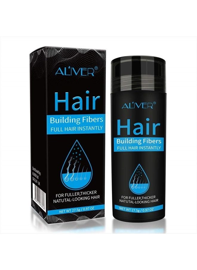 Elaimei Hair Fibers for Thinning Hair, Natural Formula Hair Fiber, Hair Building Fibers Refill Thicker Hair in 15 Seconds, Conceals Hair Loss & Look Younger for Men Women (Black without Spray Applicator)  - Image 1