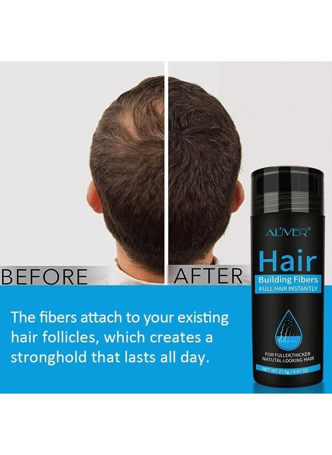 Elaimei Hair Fibers for Thinning Hair, Natural Formula Hair Fiber, Hair Building Fibers Refill Thicker Hair in 15 Seconds, Conceals Hair Loss & Look Younger for Men Women (Black without Spray Applicator)  - Image 4