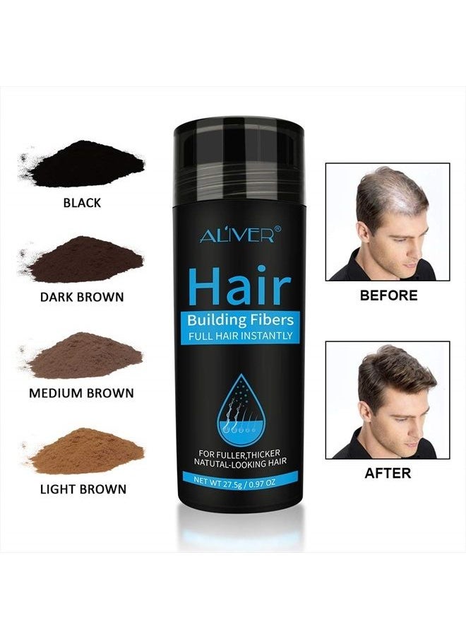 Elaimei Hair Fibers for Thinning Hair, Natural Formula Hair Fiber, Hair Building Fibers Refill Thicker Hair in 15 Seconds, Conceals Hair Loss & Look Younger for Men Women (Black without Spray Applicator)  - Image 3