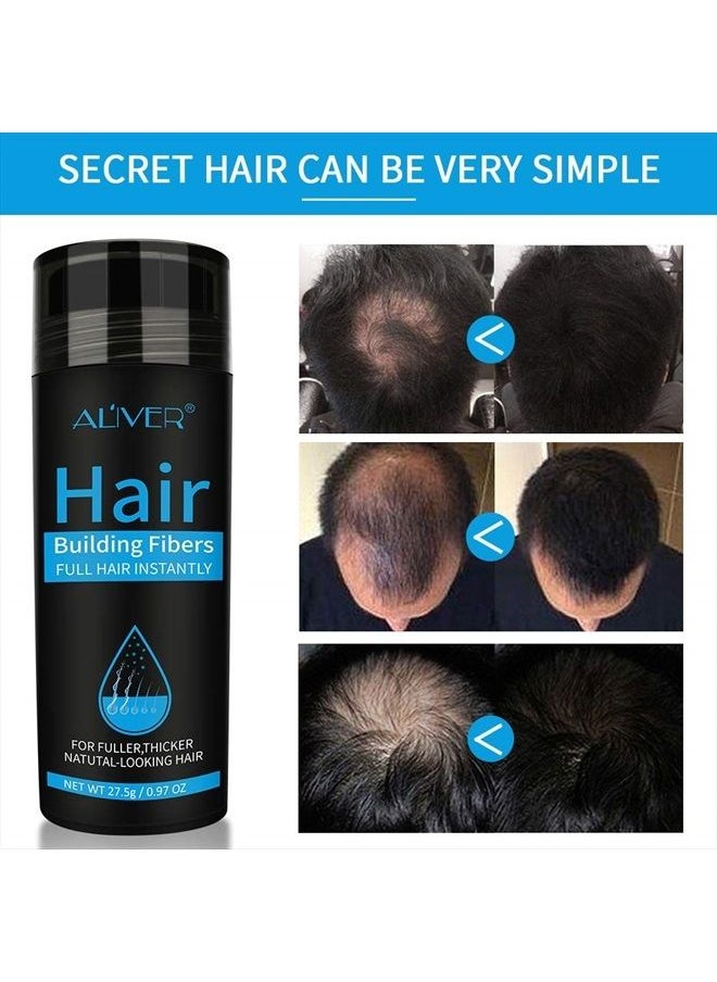 Elaimei Hair Fibers for Thinning Hair, Natural Formula Hair Fiber, Hair Building Fibers Refill Thicker Hair in 15 Seconds, Conceals Hair Loss & Look Younger for Men Women (Black without Spray Applicator)  - Image 5