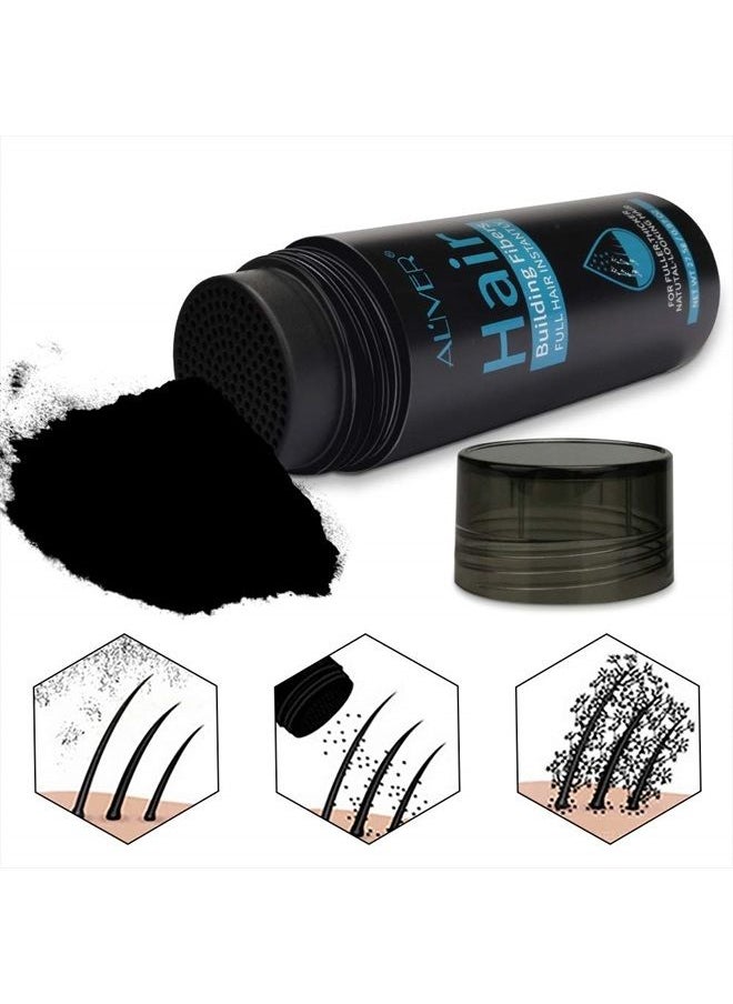 Elaimei Hair Fibers for Thinning Hair, Natural Formula Hair Fiber, Hair Building Fibers Refill Thicker Hair in 15 Seconds, Conceals Hair Loss & Look Younger for Men Women (Black without Spray Applicator)  - Image 2