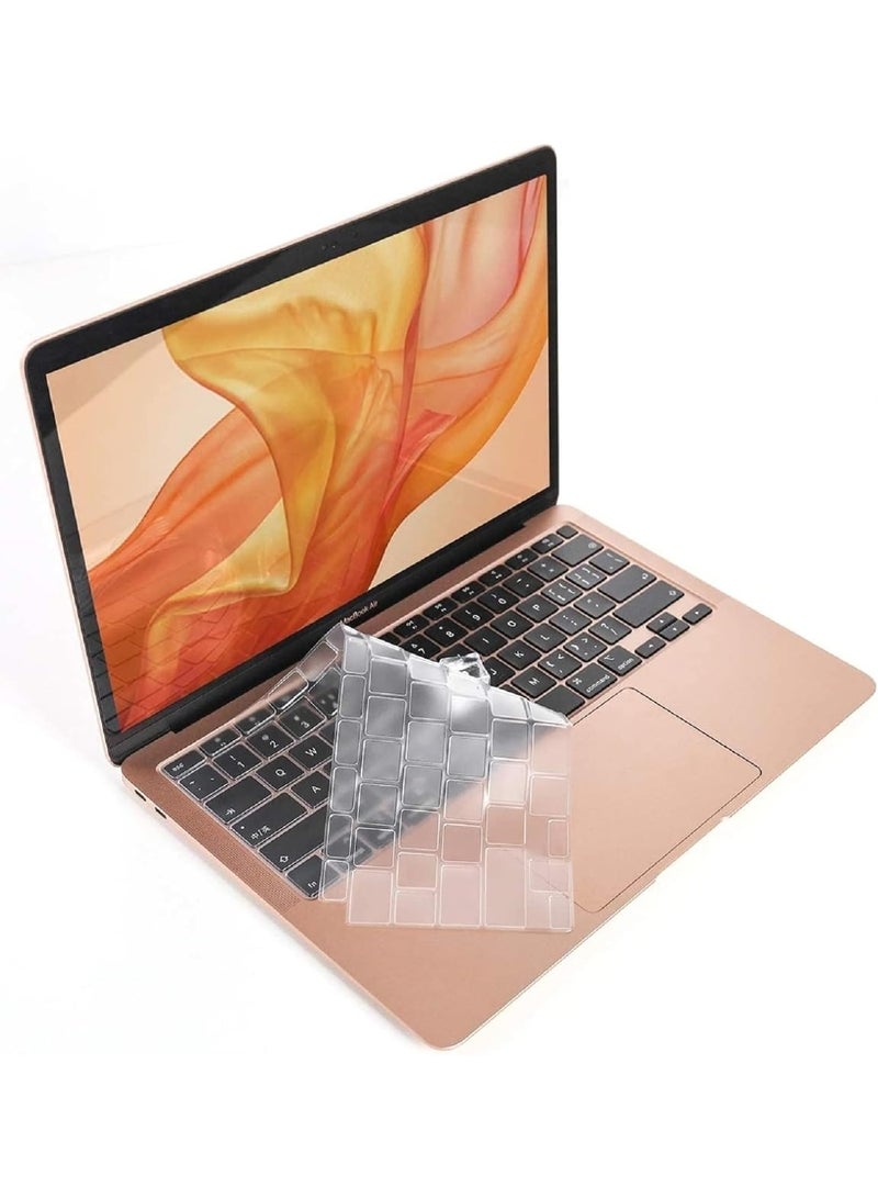 مافانز غطاء لوحة مفاتيح سيليكون شفاف بتصميم أمريكي لجهاز MacBook Air 13" 2020 مع نموذج Touch ID: A2179/A2337 شريحة M1، ملحقات لوحة المفاتيح  شفاف - Image 3