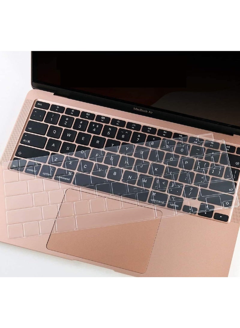 مافانز غطاء لوحة مفاتيح سيليكون شفاف بتصميم أمريكي لجهاز MacBook Air 13" 2020 مع نموذج Touch ID: A2179/A2337 شريحة M1، ملحقات لوحة المفاتيح  شفاف - Image 5