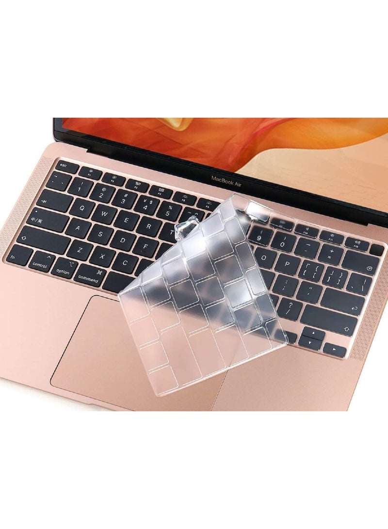 مافانز غطاء لوحة مفاتيح سيليكون شفاف بتصميم أمريكي لجهاز MacBook Air 13" 2020 مع نموذج Touch ID: A2179/A2337 شريحة M1، ملحقات لوحة المفاتيح  شفاف - Image 4