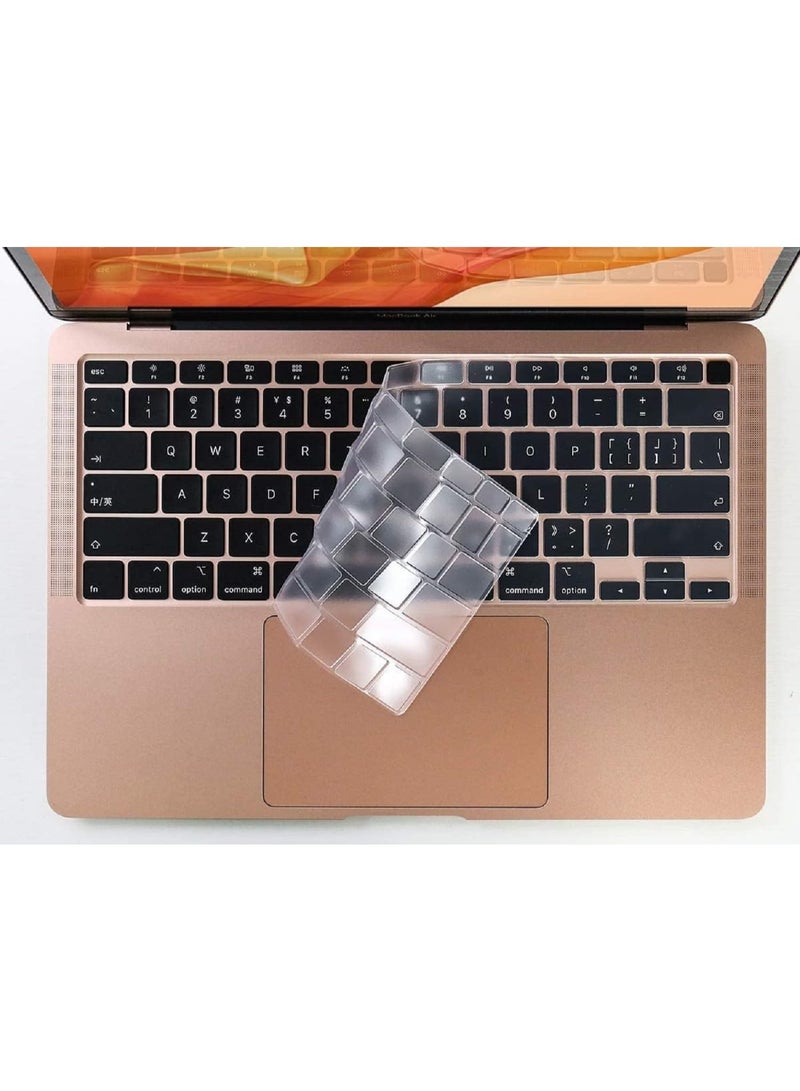 مافانز غطاء لوحة مفاتيح سيليكون شفاف بتصميم أمريكي لجهاز MacBook Air 13" 2020 مع نموذج Touch ID: A2179/A2337 شريحة M1، ملحقات لوحة المفاتيح  شفاف - Image 1