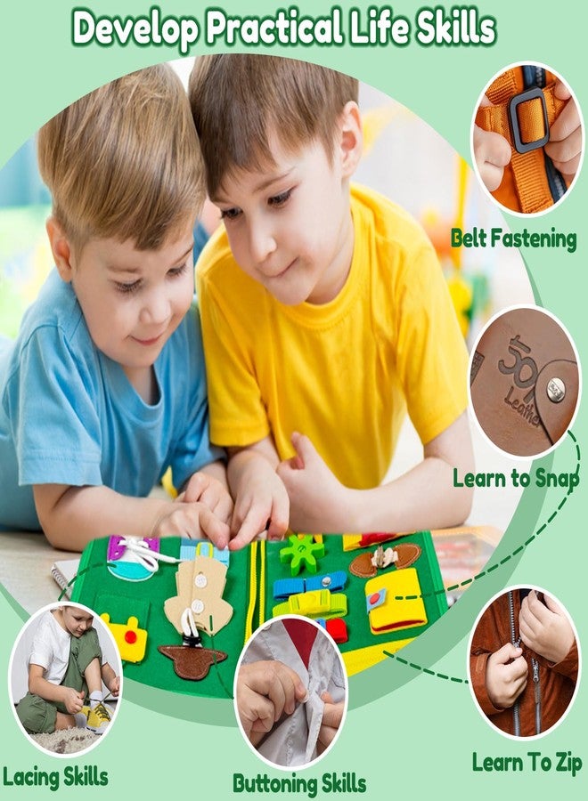 Qizfun Busy Board Montessori Toy for Toddlers, Educational Sensory Learning Toy for Fine Motor Skills, Preschool Travel Toy for Airplane & Car, Gifts for Boys and Girls - Image 5