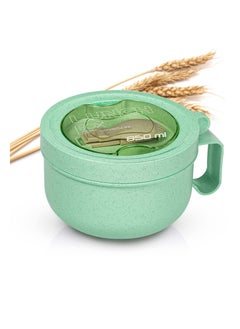 Microwave Soup Mugs with Lids, Microwave Safe Mug for Ramen Noodles, Soup, Beverages, 28.74 Ounces, Mint, Green